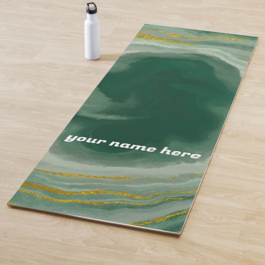 Gepersonaliseerd groen en goudgrijs Yoga Mat (In situ)
