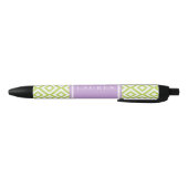 Gepersonaliseerd groen en lavender Diamonds patroo Zwarte Inkt Pen (Bodem)