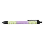 Gepersonaliseerd groen en lavender Diamonds patroo Zwarte Inkt Pen (Bovenkant)