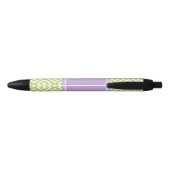 Gepersonaliseerd groen en lavender Diamonds patroo Zwarte Inkt Pen (Achterkant)