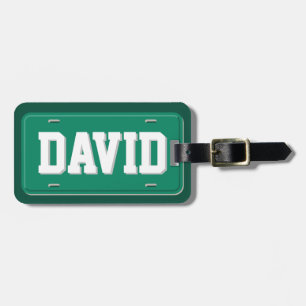 Gepersonaliseerd Groen en Wit Bord van de Vergunni Bagagelabel