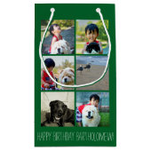 Gepersonaliseerd groen fotomozaïek Afbeelding coll Klein Cadeauzakje (Achterkant)