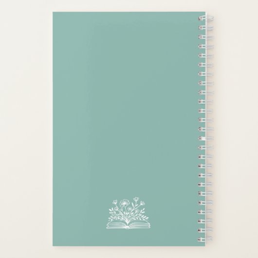 Gepersonaliseerd groen leesjournaal notitieboek (Achterkant)