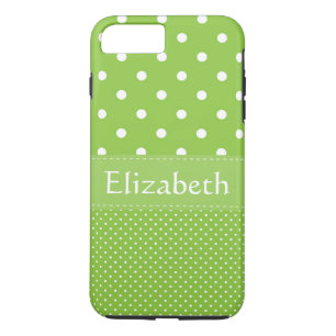 Gepersonaliseerd Groen Polka Dots Pattern iPhone 8 Plus / 7 Plus Hoesje