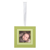 Gepersonaliseerd Groen Rood Twee Malplaatje van de Ornament (Rechts)