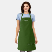 Gepersonaliseerd groen Schort met naam van de chef (Gedragen)