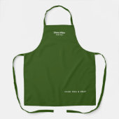 Gepersonaliseerd groen Schort met naam van de chef (Voorkant)