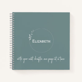 Gepersonaliseerd groen "Schrijf je volgende hoofds Notitieboek