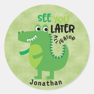 Gepersonaliseerd Groen zie u Later de Sticker van 