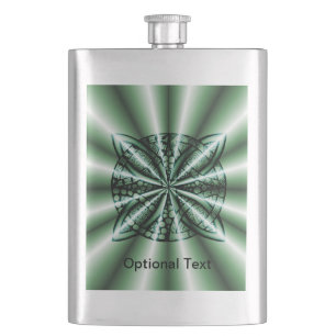 Gepersonaliseerd groene metalen Keltische knoop Heupfles