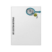 Gepersonaliseerd groot tennisracquet en bal notitieblok (Gedraaid)