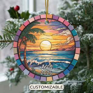 Gepersonaliseerd Haïti Ornament, Caribisch gebied Keramisch Ornament