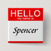 Gepersonaliseerd Hallo mijn naam is rode Button po (Voorkant)