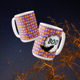 Gepersonaliseerd Halloween Crazy Candy Corn Black  Koffiemok