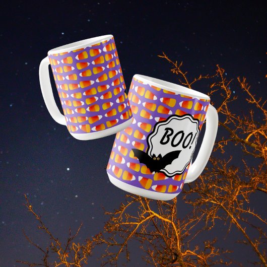 Gepersonaliseerd Halloween Crazy Candy Corn Black Koffiemok