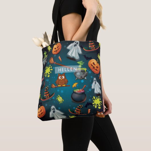 Gepersonaliseerd Halloween patroon Draagtas (Dichtbij)