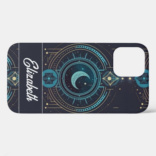 Gepersonaliseerd halve maan en sterretjes Case-Mate iPhone case (Achterkant (horizontaal))