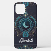 Gepersonaliseerd halve maan en sterretjes Case-Mate iPhone case (Achterkant)