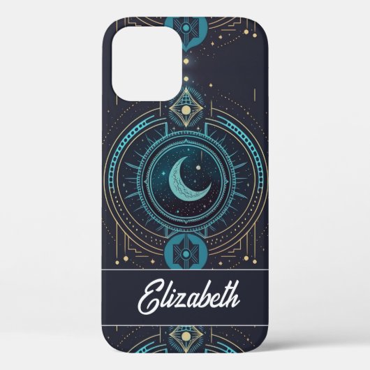 Gepersonaliseerd halve maan en sterretjes Case-Mate iPhone case (Achterkant)
