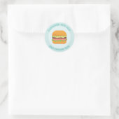 Gepersonaliseerd hamburger ronde sticker (Tas)