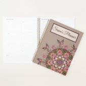 Gepersonaliseerd Hand getrokken bloemenmandala pla Planner (Display)