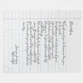 Gepersonaliseerd handgeschreven briefliefhebber fleece deken (Voorkant (Horizontaal))