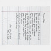 Gepersonaliseerd handgeschreven briefliefhebber fleece deken (Voorkant (Horizontaal))