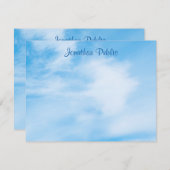 Gepersonaliseerd handschrift Script naam Blue Sky Notitiekaartje (Voorkant / Achterkant)