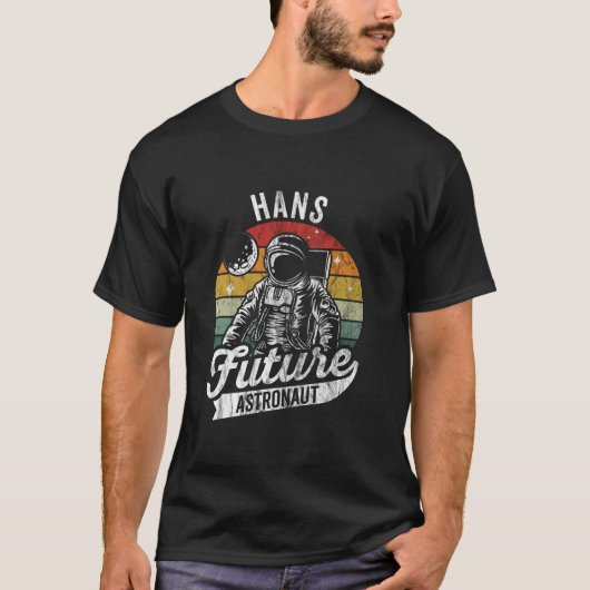  gepersonaliseerd Hans Future astronaut Space L T-shirt (Voorkant)