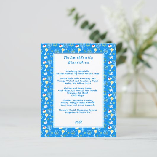 Gepersonaliseerd Hanukkah Pattern (Staand voorkant)