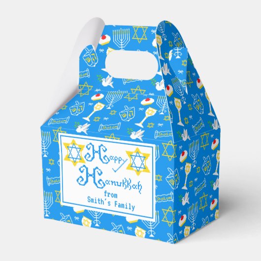 Gepersonaliseerd Hanukkah Pattern Bedankdoosjes (Voorkant Zijde)