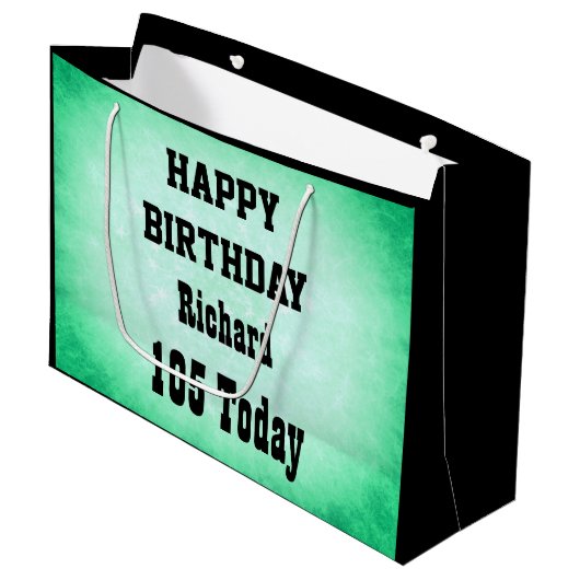 Gepersonaliseerd Happy 105th Birthday-ontwerp Groot Cadeauzakje (Voorkant Gekanteld)