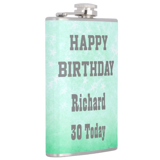 Gepersonaliseerd Happy 30th Birthday-ontwerp Heupfles (Rechts)