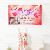 Gepersonaliseerd Happy 40th Wedding Jubileum Spandoek (Insitu)