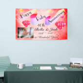 Gepersonaliseerd Happy 40th Wedding Jubileum Spandoek (Beurs)