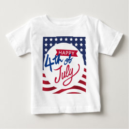 Gepersonaliseerd Happy 4th of July Baby T-shirt