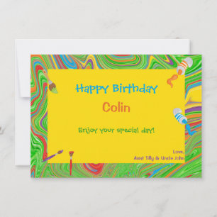 Gepersonaliseerd Happy Birthday Paintborstelontwer Kaart