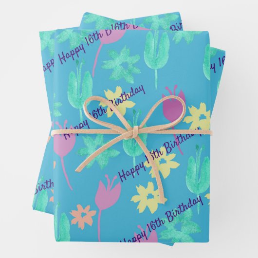 Gepersonaliseerd Happy Birthday-verlooppapier Inpakpapier Vel (In situ)