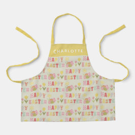 Gepersonaliseerd Happy Easter Cute Colorful Patter Schort