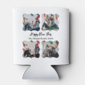 Gepersonaliseerd Happy Nieuwjaar script 4 collage  Blikjeskoeler (Achterkant)