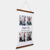 Gepersonaliseerd Happy Nieuwjaar script 4 collage  Hangend Wandkleed (Gebogen)