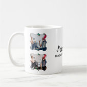 Gepersonaliseerd Happy Nieuwjaar script 4 collage Koffiemok (Links)