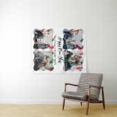 Gepersonaliseerd Happy Nieuwjaar script 4 collage Wandkleed (In Situ (horizontaal))