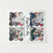 Gepersonaliseerd Happy Nieuwjaar script 4 collage Wandkleed (Voorkant (horizontaal))