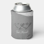 Gepersonaliseerd hart in koelboxxen voor de zandbr blikjeskoeler (Blikje Achterkant)