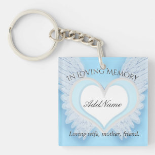 Gepersonaliseerd hart Memorial Sleutelhanger