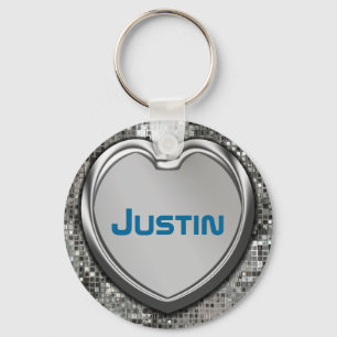 Gepersonaliseerd hart op Sleutelhanger van sequins