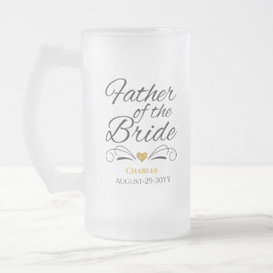 Gepersonaliseerd hart van de gouden vader van de b matglas bierpul
