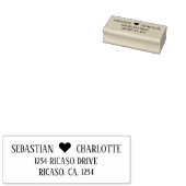 Gepersonaliseerd hartdetail 	rubberstempel (Gestempeld)