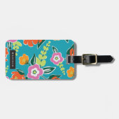 Gepersonaliseerd | Helderbloemen Bagagelabel (Voorkant horizontaal)